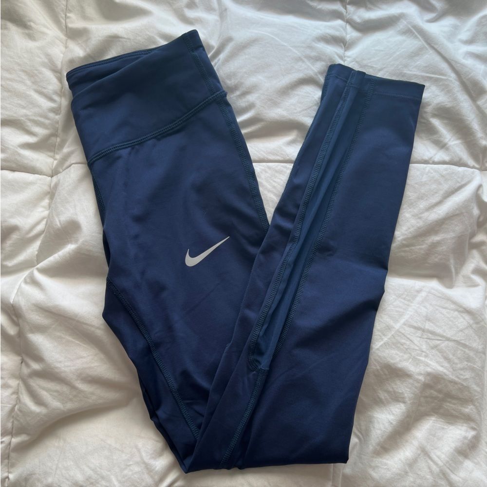 Nike Fast Women's Mid-Rise Running Leggings navy full length size xs